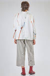 long and wide shirt in washed and printed cotton popeline - MANUELLE GUIBAL 