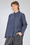 long and wide shirt in washed cotton and polyester popeline - MANUELLE GUIBAL 