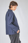 long and wide shirt in washed cotton and polyester popeline - MANUELLE GUIBAL 