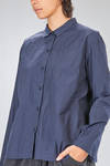 long and wide shirt in washed cotton and polyester popeline - MANUELLE GUIBAL 