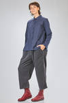 long and wide shirt in washed cotton and polyester popeline - MANUELLE GUIBAL 