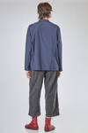 long and wide shirt in washed cotton and polyester popeline - MANUELLE GUIBAL 