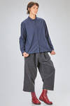 long and wide shirt in washed cotton and polyester popeline - MANUELLE GUIBAL 
