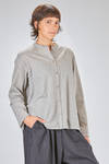 long and wide shirt in wool and polyamide crêpe - MANUELLE GUIBAL 