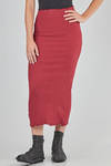 longuette pencil skirt, in stretch polyamide, silk and elastan froissé - MARC LE BIHAN 