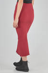 longuette pencil skirt, in stretch polyamide, silk and elastan froissé - MARC LE BIHAN 