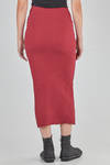 longuette pencil skirt, in stretch polyamide, silk and elastan froissé - MARC LE BIHAN 