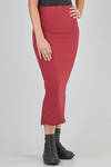 longuette pencil skirt, in stretch polyamide, silk and elastan froissé - MARC LE BIHAN 