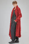cardigan lungo e ampio a cappotto, in maglia bouclé di yak, mohair e poliammide - MARC LE BIHAN 