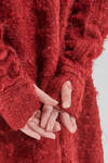 cardigan lungo e ampio a cappotto, in maglia bouclé di yak, mohair e poliammide - MARC LE BIHAN 