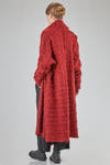 cardigan lungo e ampio a cappotto, in maglia bouclé di yak, mohair e poliammide - MARC LE BIHAN 