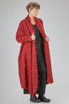cardigan lungo e ampio a cappotto, in maglia bouclé di yak, mohair e poliammide - MARC LE BIHAN 