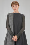 longuette dress, slim, in wool, viscose and silk patchwork - MARC LE BIHAN 