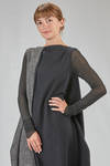 longuette dress, slim, in wool, viscose and silk patchwork - MARC LE BIHAN 