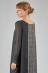 longuette dress, slim, in wool, viscose and silk patchwork - MARC LE BIHAN 