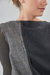 longuette dress, slim, in wool, viscose and silk patchwork - MARC LE BIHAN 