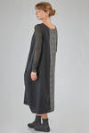 longuette dress, slim, in wool, viscose and silk patchwork - MARC LE BIHAN 