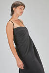 long slip dress, lean and asymmetric, in wool and polyamide sallia - MARC LE BIHAN 
