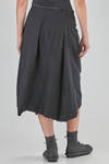 under the knee skirt, wide and asymmetric, in washed wool gauze - MARC LE BIHAN 