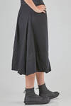 under the knee skirt, wide and asymmetric, in washed wool gauze - MARC LE BIHAN 