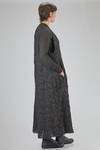 long, wide and flared dress, in boiled wool jacquard - MARC LE BIHAN 