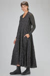 long, wide and flared dress, in boiled wool jacquard - MARC LE BIHAN 