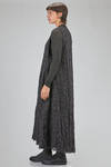 long, wide and flared dress, in boiled wool jacquard - MARC LE BIHAN 