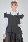 gilet al fianco, sfiancato, in gabardine di lana - NOIR KEI NINOMIYA 