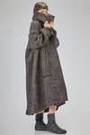 long and oversize coat, in pepper and salt wool, acrylic, polyamide and polyester bouclé - RUNDHOLZ 