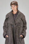 long and oversize coat, in pepper and salt wool, acrylic, polyamide and polyester bouclé - RUNDHOLZ 