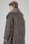 long and oversize coat, in pepper and salt wool, acrylic, polyamide and polyester bouclé - RUNDHOLZ 