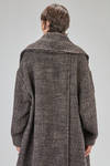long and oversize coat, in pepper and salt wool, acrylic, polyamide and polyester bouclé - RUNDHOLZ 