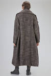 long and oversize coat, in pepper and salt wool, acrylic, polyamide and polyester bouclé - RUNDHOLZ 