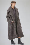 long and oversize coat, in pepper and salt wool, acrylic, polyamide and polyester bouclé - RUNDHOLZ 