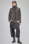 hip-lenght caban, lean, in pepper and salt wool, acrylic, polyamide and polyester bouclé - RUNDHOLZ 