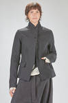 giacca al fianco, lievemente sfiancata, in twill di lino e lana - RUNDHOLZ 