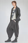 giacca al fianco, lievemente sfiancata, in twill di lino e lana - RUNDHOLZ 