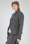giacca al fianco, lievemente sfiancata, in twill di lino e lana - RUNDHOLZ 