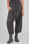short and wide trousers in linen and wool twill - RUNDHOLZ 