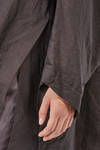 oversize overcoat-caban, knee length, in washed and melange linen, cotton and wool gauze - RUNDHOLZ 