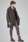 oversize overcoat-caban, knee length, in washed and melange linen, cotton and wool gauze - RUNDHOLZ 