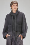 short and wide cardigan in soft raccoon knit - RUNDHOLZ 