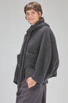short and wide cardigan in soft raccoon knit - RUNDHOLZ 