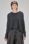 short and wide sweater in cashmere knit and sable yarn - RUNDHOLZ 