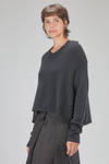 short and wide sweater in cashmere knit and sable yarn - RUNDHOLZ 