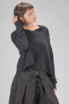 short and wide sweater in cashmere knit and sable yarn - RUNDHOLZ 