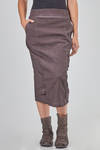 gonna a tubino longuette in denim sovratinto di cotone, canapa ed elastan - RUNDHOLZ DIP 