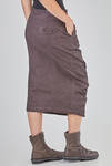 gonna a tubino longuette in denim sovratinto di cotone, canapa ed elastan - RUNDHOLZ DIP 