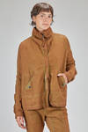 giacca/camicia al fianco, lievemente svasata, in denim sovratinto di cotone, canapa ed elastan - RUNDHOLZ DIP 