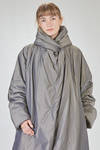 over the knee coat, wide and flared, in iridescent padded polyester satin - SHU MORIYAMA 